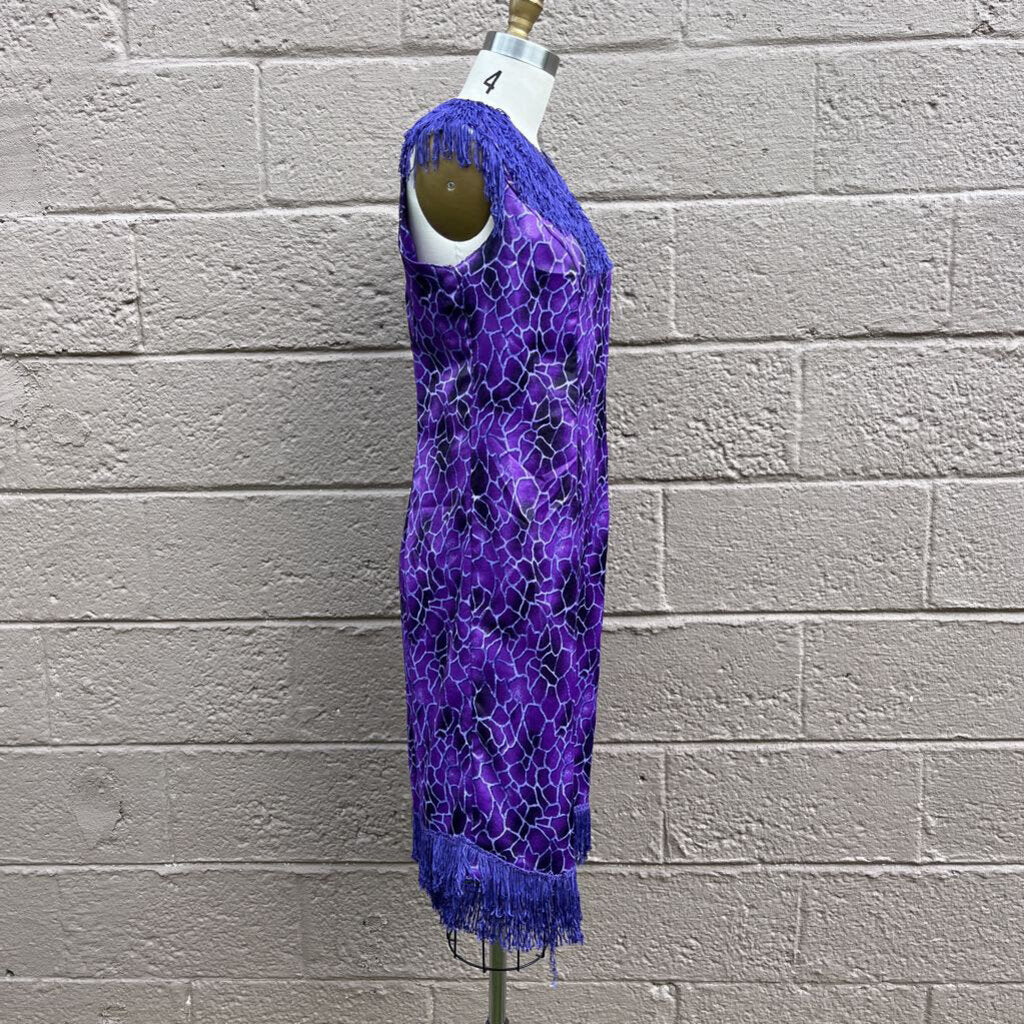 purple fringe dress